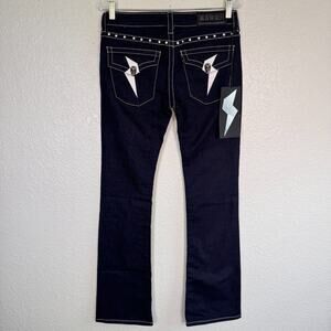 Rawkn Y2K Jeans Womens 28 Skull Studded Low Rise Denim Key Closet Skater Rocker